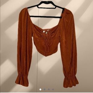 VERGE GIRL Rust Peasant Long Sleeve Top🧡